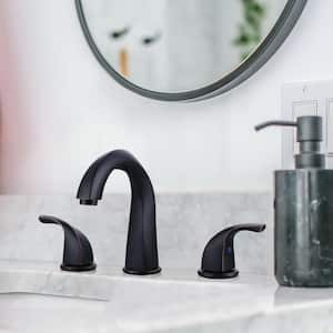 8 in. Widespread Double Handle Bathroom Faucet for 3 Holes with Pop-up Drain and Supply Lines in Brass Oil Rubbed Bronze