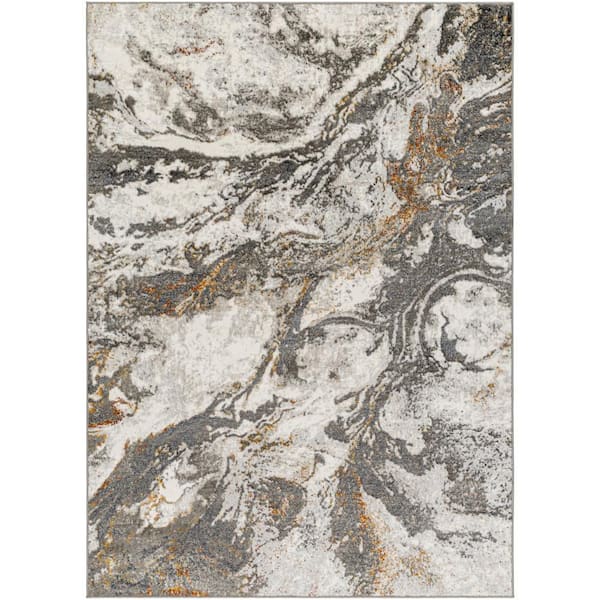 Livabliss San Francisco Dark Gray Abstract 5 ft. x 7 ft. Indoor Area Rug