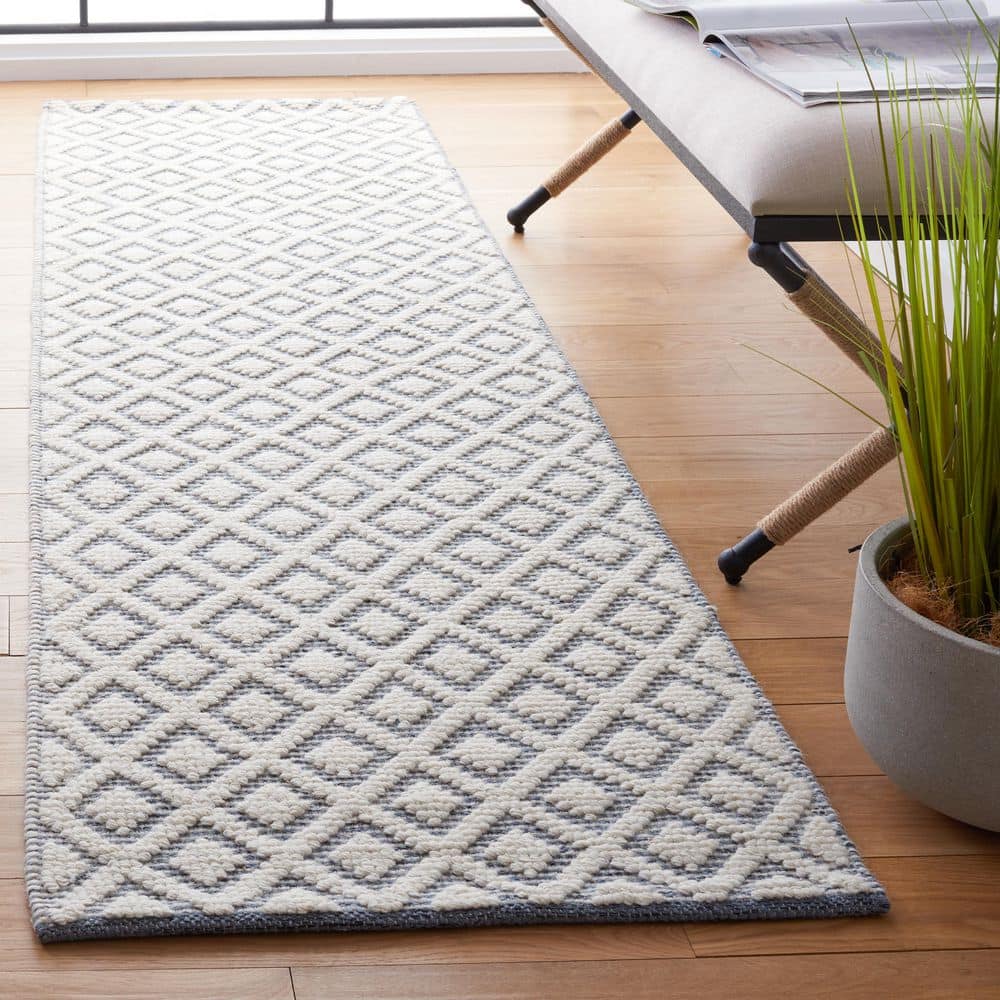 Vermont 2 ft. x 8 ft. Ivory/Blue Geometric Runner Rug price history on PriceWatchPro