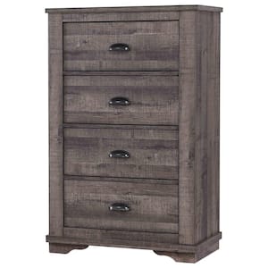 31.1 in. Gray 4-Drawer Chest of Drawers