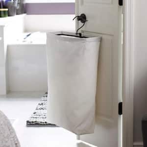 White Hanging Laundry Bag with Black Trim