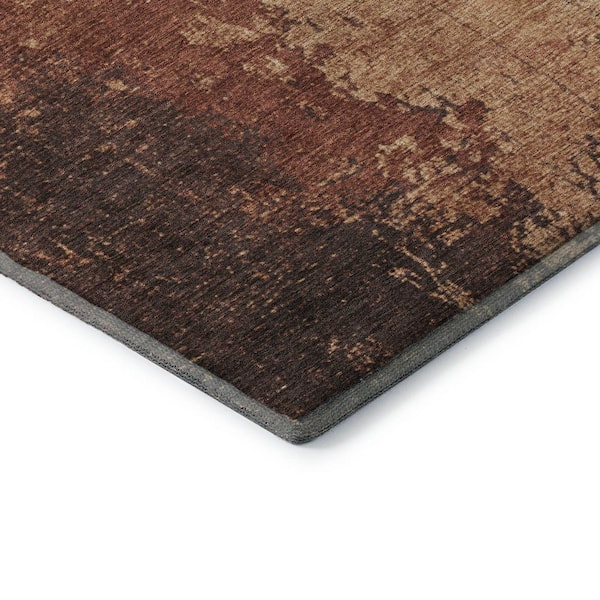 Mayfield Premium Machine Washable Abstract AMF1904 Paprika 9 ft. x 12 ft. Area Rug