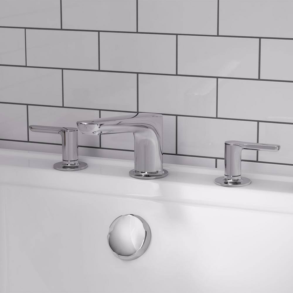 Polished Chrome 2-Handle Deck Roman Tub Faucet