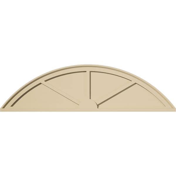 54-in. W x 14-1/2-in. H x 2-in. P Segment Arch 3 Spoke Signature Urethane Pediment, Primed Tan