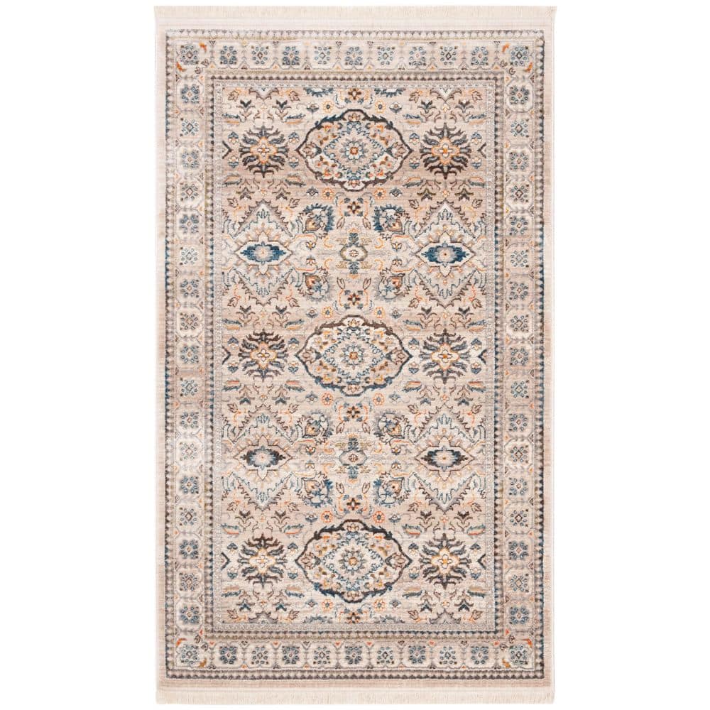 Vintage Persian 4 ft. x 6 ft. Ivory/Light Gray Ornate Floral Area Rug price history on PriceWatchPro