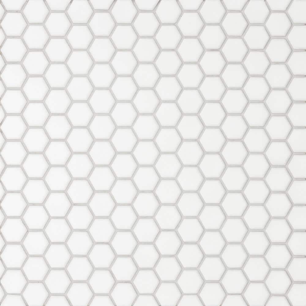 Le Cafe White 1 in. x 1 in. Honeycomb Matte Porcelain Mosaic Tile (8.4 sq. ft. /Case) price history on PriceWatchPro