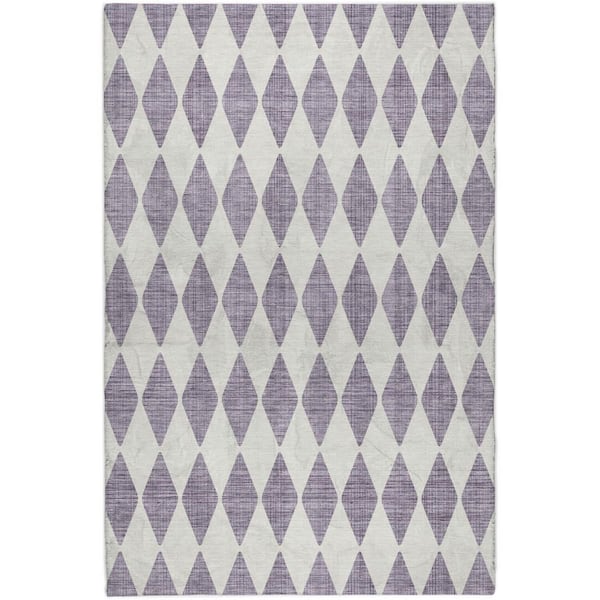 Dream Shag Premium Machine Washable Abstract ADS578 Purple 9 ft. x 12 ft. Area Rug
