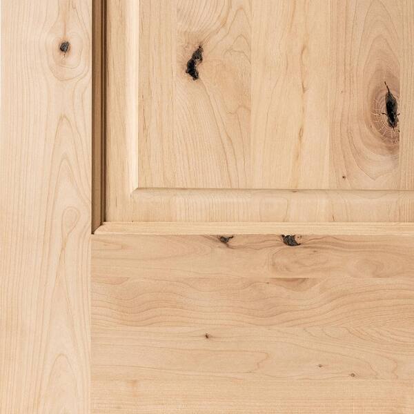 Krosswood Doors 24 in. x 96 in. Knotty Alder 2 Panel Top Rail Arch