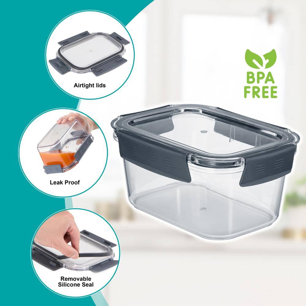 16-Piece Clear BPA-Free Plastic Airtight Food Storage Containers Set