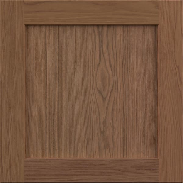 Sinclair 14.5 in. W x 0.75 in. D x 14.5 in. H Assembled Sample Door in Shaker Saddle Oak