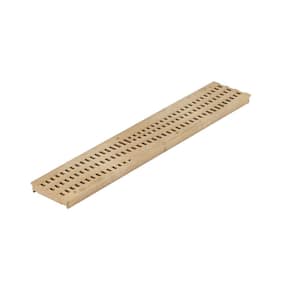 Spee-D Channel Drain Grate, 4-7/16 in. wide X 2 ft. long, Decorative Wave Design, Sand Plastic