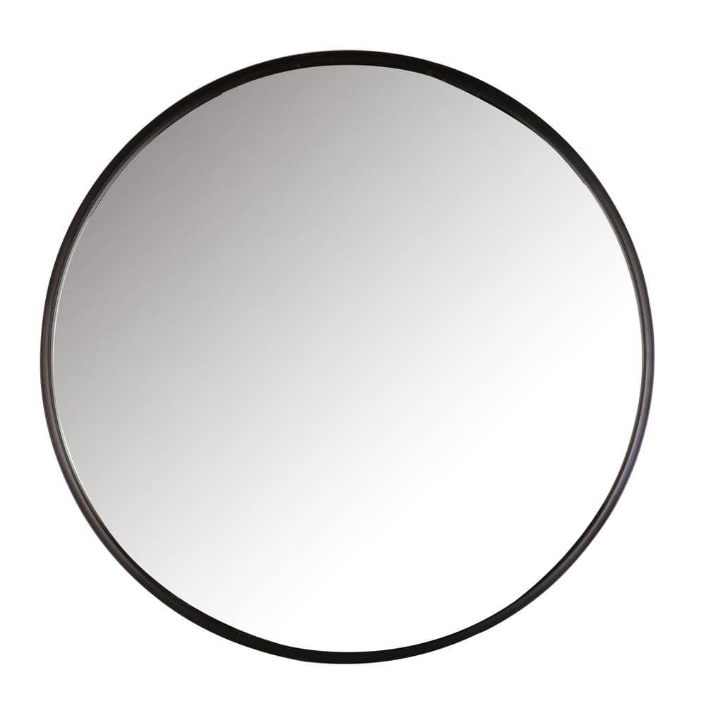 Mirrorize Canada 34" DIA Black Metal Framed Round Large MirrorIMP8441