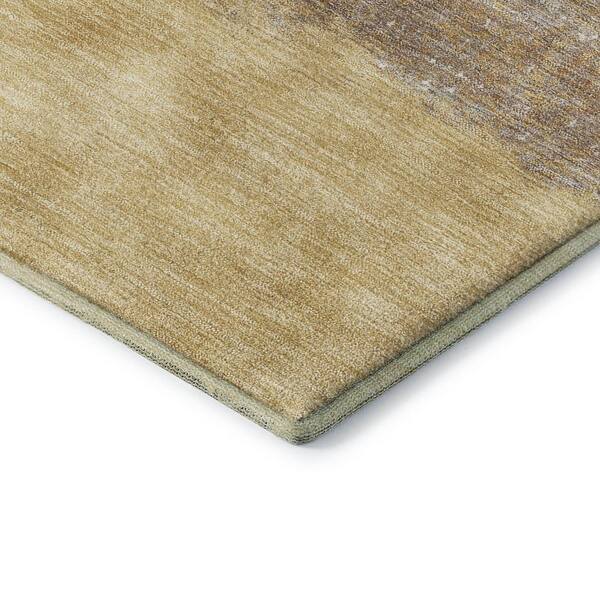 Mayfield Premium Machine Washable Abstract AMF2214 Gold 10 ft. x 14 ft. Area Rug