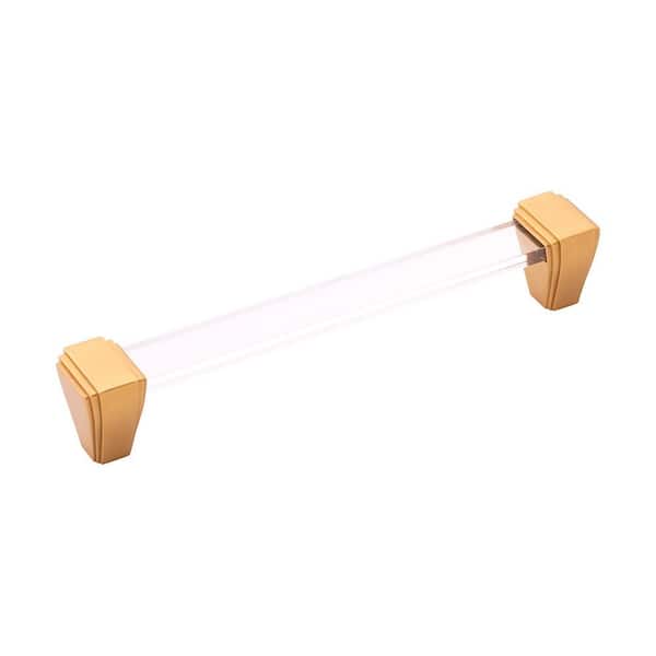 Belleclaire Collection Pull 6-5/16 in. (160 mm) Center to Center Crysacrylic with Brushed Golden Brass Bar Cabinet Pull