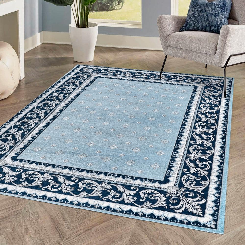 Tristan Abstract Gray/Blue Area Rug Rosecliff Heights Rug Size: Rectangle 8' x 10