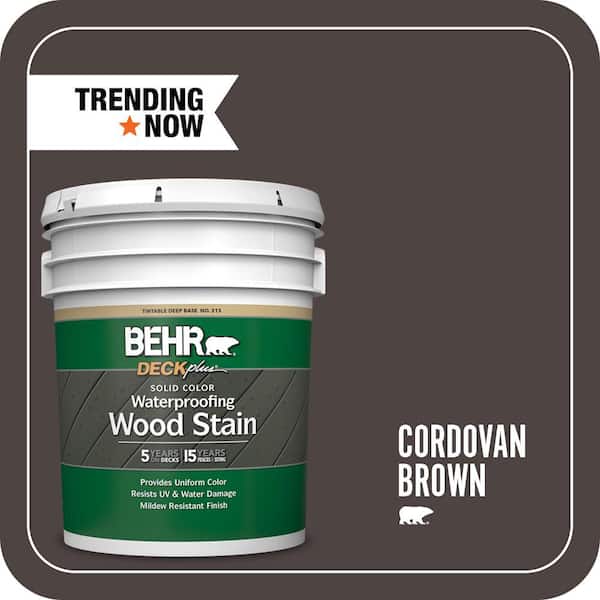 5 gal. #SC-104 Cordovan Brown Solid Color Waterproofing Exterior Wood Stain