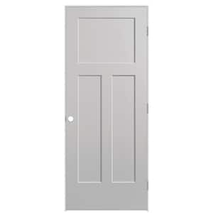 32 in. x 80 in. 3-Panel Winslow Left-Hand Solid Core Silver Bullet Molded Composite Single Prehung Interior Door