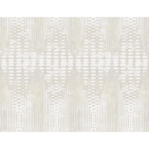 Abstract Lozenge White and offWhite Paper Non-Pasted Strippable Wallpaper Roll (Cover 60.75 sq. ft.)