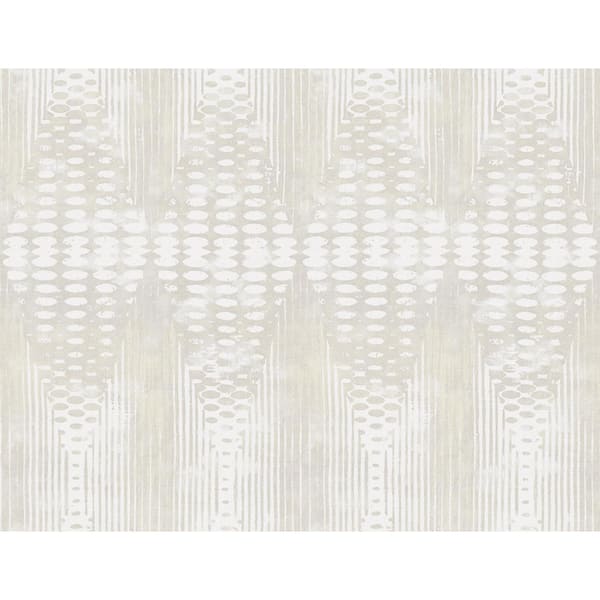 CASA MIA Abstract Lozenge White and offWhite Paper Non-Pasted Strippable Wallpaper Roll (Cover 60.75 sq. ft.)