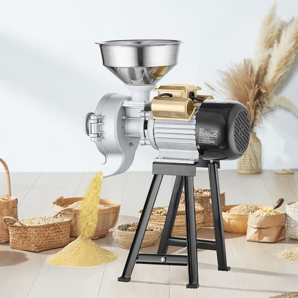 3000 W Electric Grain Mill Grinder, Commercial Spice and Corn Grinder, Stainless Steel Pulverize, Funnel Design