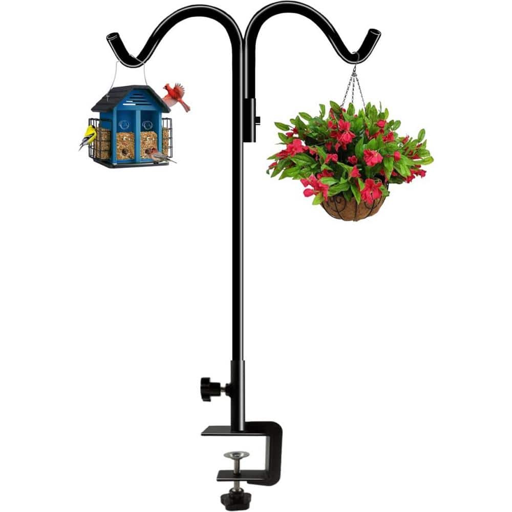 40 in. Adjustable Metal Shepherds Hook with 2 in. Strengthened Clamp for Ha