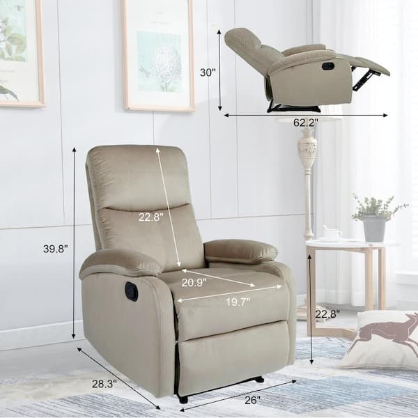 Pinksvdas A Big and Tall Beige Massage Recliner Chair with Massage