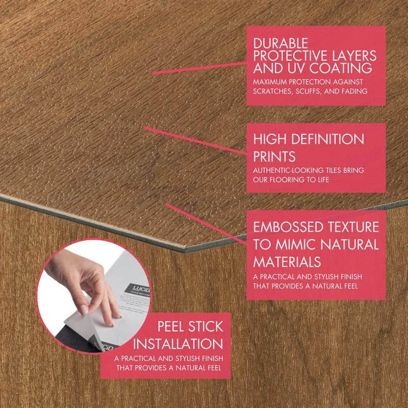 BaseCore HEX Java Peel and Stick Vinyl Hexagon Tiles - Box of 36