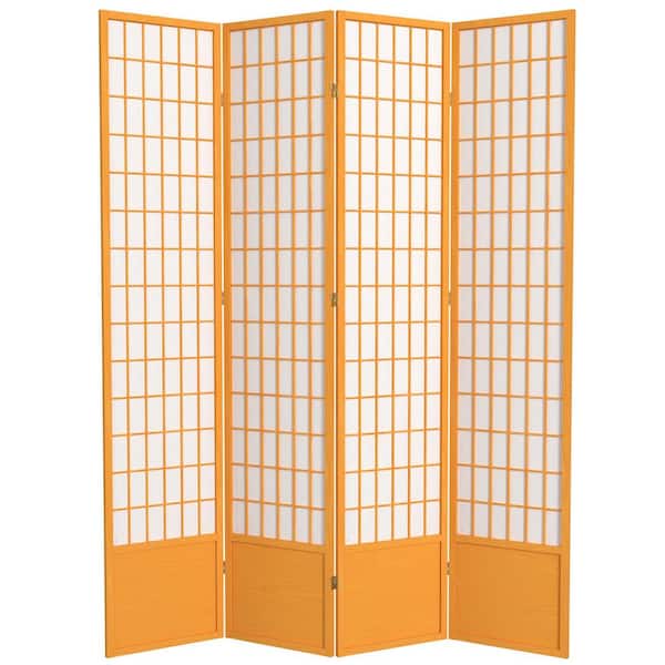 7 ft. Honey 4-Panel Room Divider