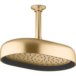 Statement 1-Spray Patterns with 1.75 GPM 10 in. Wall Mount Fixed Shower Head in Vibrant Brushed Moderne Brass