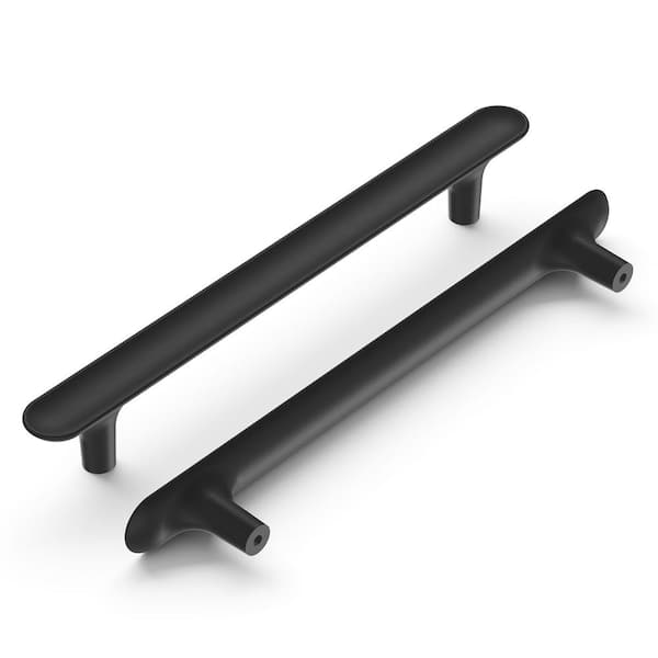 HICKORY HARDWARE Maven 6-5/16 in. (160 mm) Center-to-Center Matte Black Cabinet Pull (5-Pack)