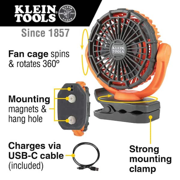 Klein Tools Rechargeable Personal Jobsite Fan PJSFM1 The Home Depot