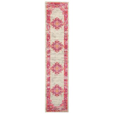 Passion Fuchsia 2 ft. x 10 ft. Persian Vintage Runner Rug