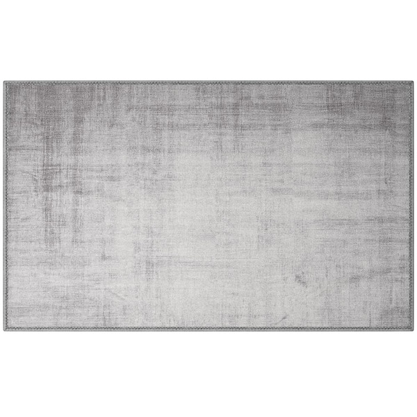 Gray 3 ft. x 5 ft. Area Rug for Entryway Machine Washable Non-Slip Vintage Rug - Low Pile Non-Shedding Indoor Rugs