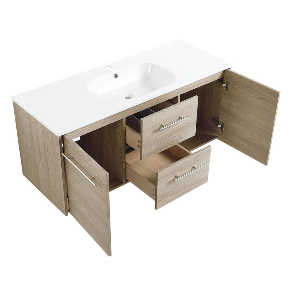 47.4 in. W x 18.1 in. D x 20.2 in. H Bathroom Storage Wall Cabinet in White