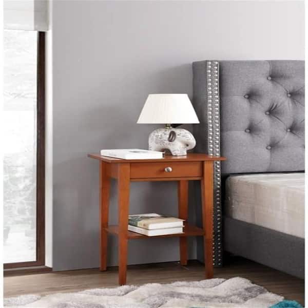 Amber Finish, 1 Drawer Nightstand
