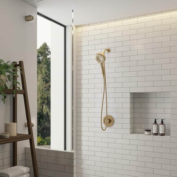 Nebia Merced 5-Spray Patterns 5.3 in. Wall Mount Water Saving Adjustable Handheld Shower Head 1.5 GPM in Matte Gold