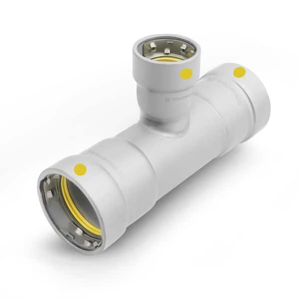 T TITANPRESS 1 in. x 1 in. x 1/2 in. Carbon Steel Press Reducing Tee HNBR Gas