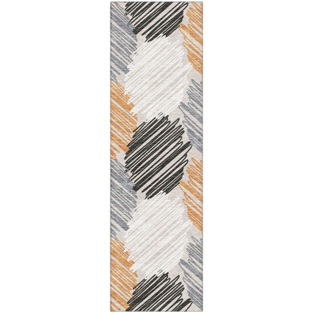 Addison Rugs Mayfield Premium Machine Washable Abstract AMF1942 Copper ...