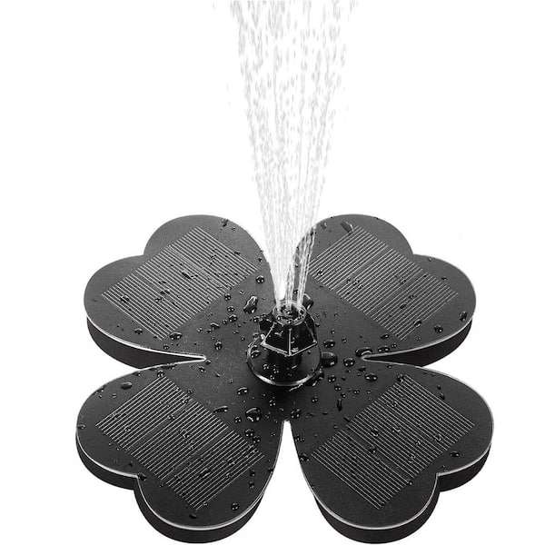 Phewnyzo Lucky Clover Solar Water Pump Floating Fountain for Bird Bath Pond Garden Outdoor Decor Summer Gifts