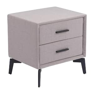 Halle 19.5 in.W Gray 19.7 in.H Rectangle Gray MDF Wood Top End Table
