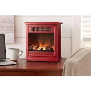 Crestland 13 in. Desktop Electric Fireplace in Red