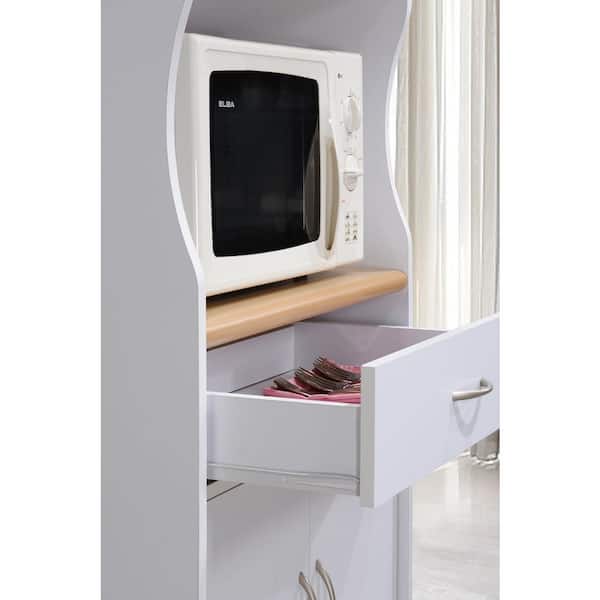 Microwave Cart 1-Drawer Convenient and Accessible Durable Wood Material 