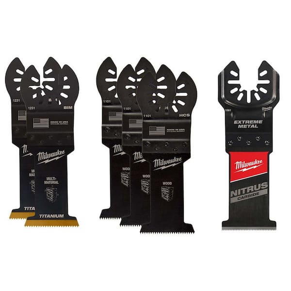 Milwaukee 1 3 8 in. Multi Tool Oscillating Blade Set 6 Piece 49 25 1135 49 25 1561 The Home Depot