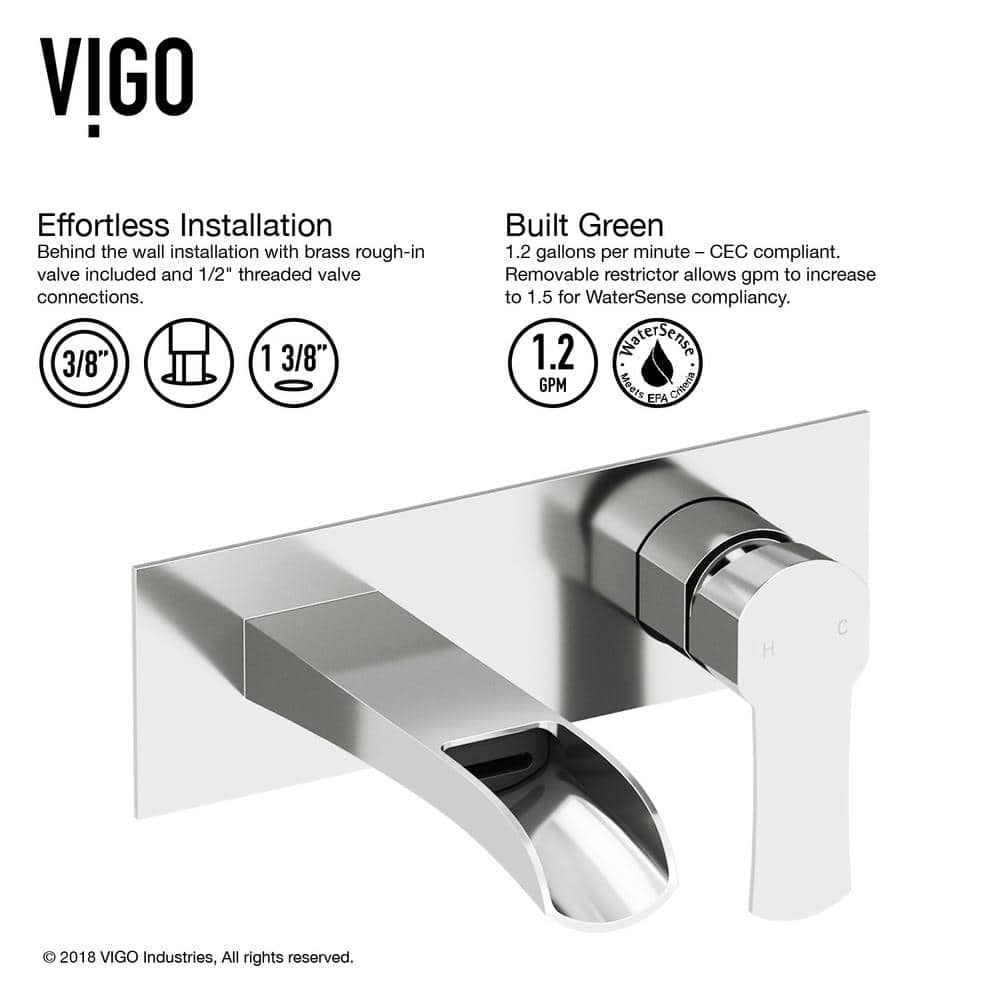 Cornelius 7-Layer Chrome Finish Modern Wall-Mount Bathroom Faucet