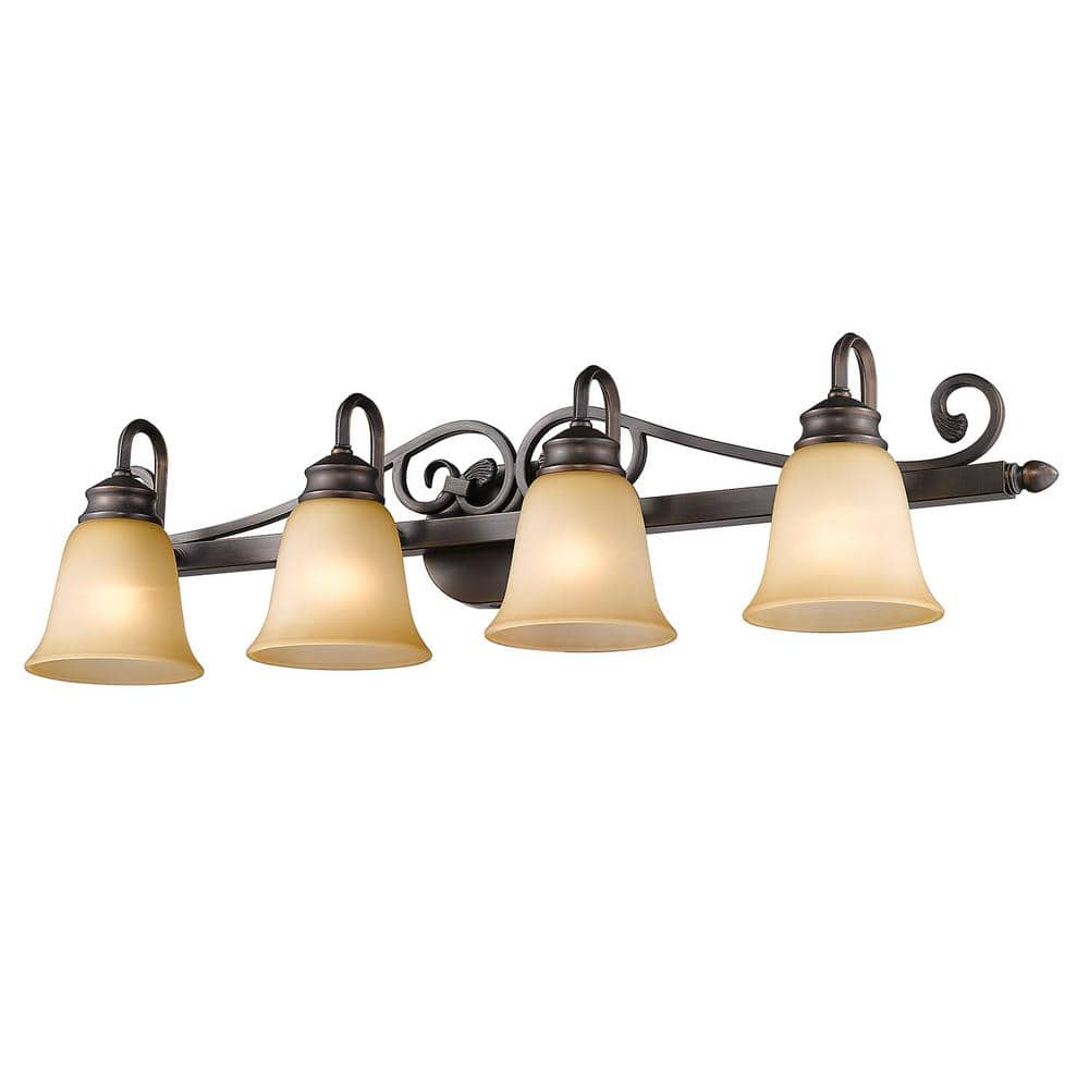 Belle Meade Collection 4-Light Rubbed Bronze Bath Vanity Light price history on PriceWatchPro