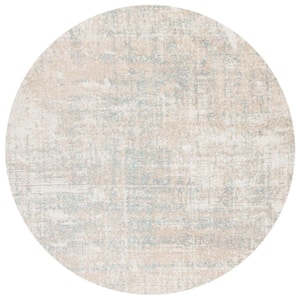 Adirondack Beige/Slate 4 ft. x 4 ft. Round Abstract Area Rug