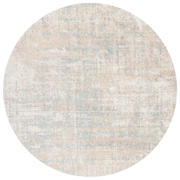 SAFAVIEH Adirondack Beige/Slate 4 ft. x 4 ft. Round Abstract Area Rug