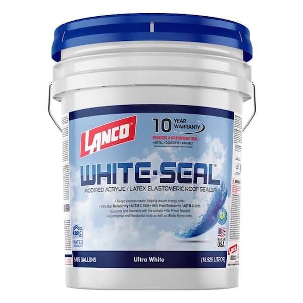 Lanco White-Seal 5 Gal. Acrylic Elastomeric White Reflective Roof Sealer