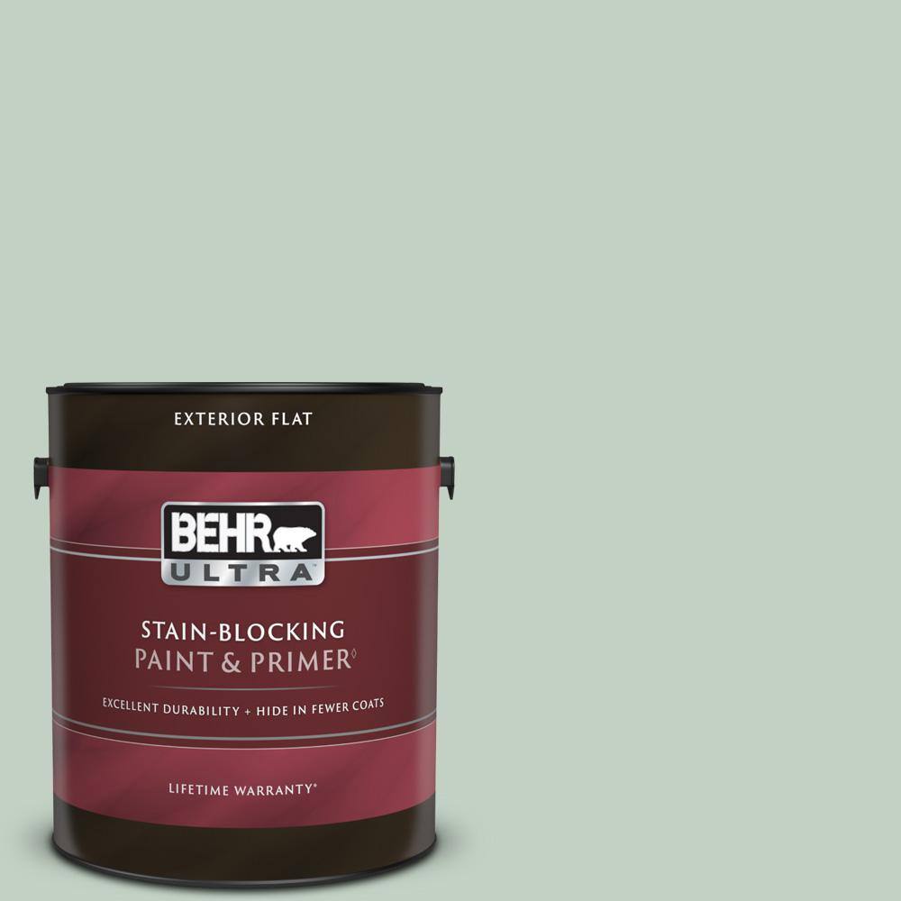 BEHR ULTRA 1 gal. PPU1113 Frosted Jade Flat Exterior Paint & Primer