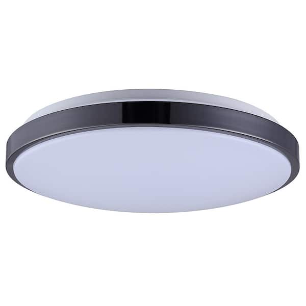 Smrtlite By Nbg Home 15 In Black Nickel Integrated Led Trim Flush Mount With Selectable White Ds18978 The Depot - 15 Inch Led Flush Mount Ceiling Light